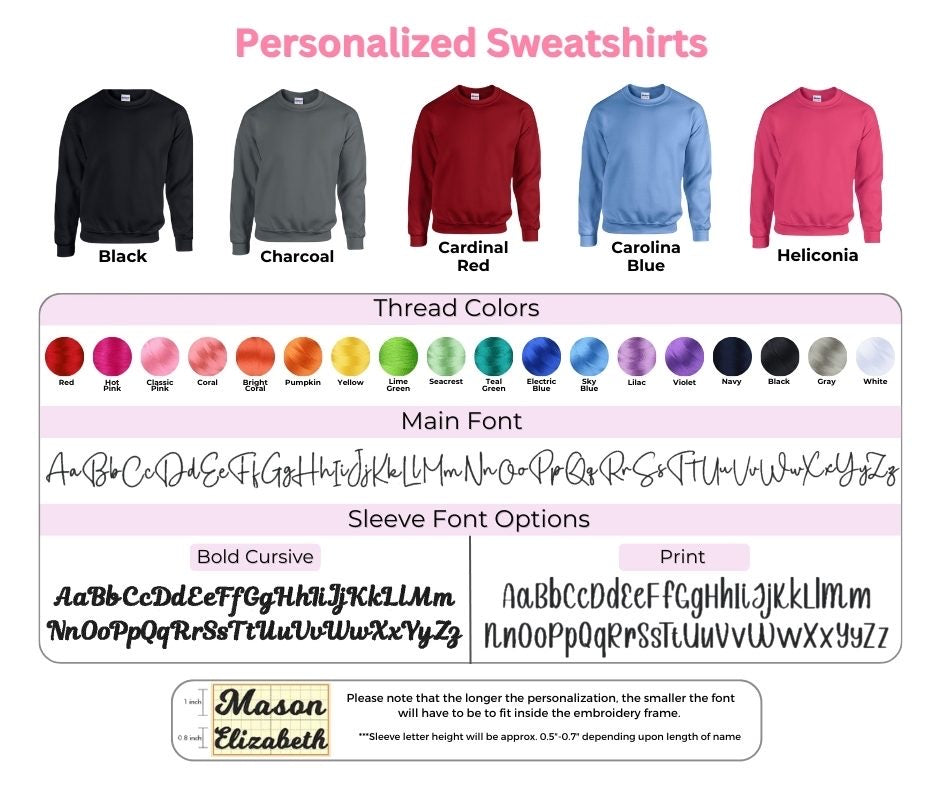 Customized Sweatshirt with Sleeve Embroidery