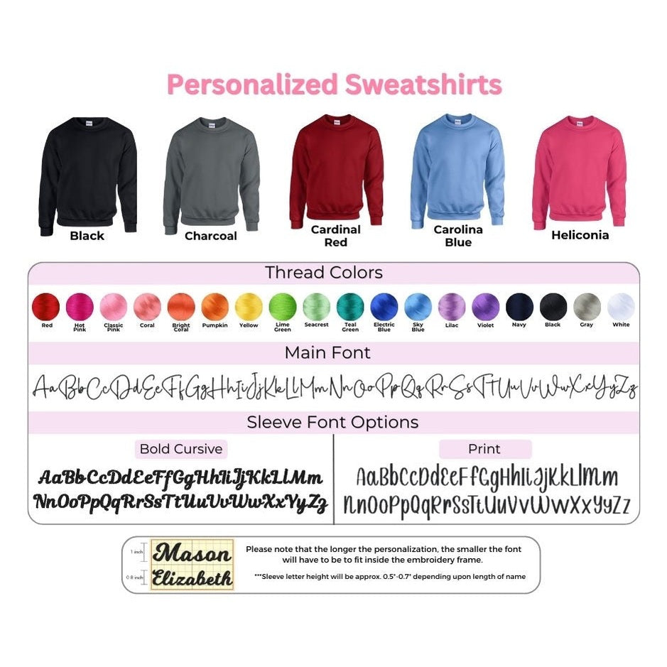 Customized Sweatshirt with Sleeve Embroidery