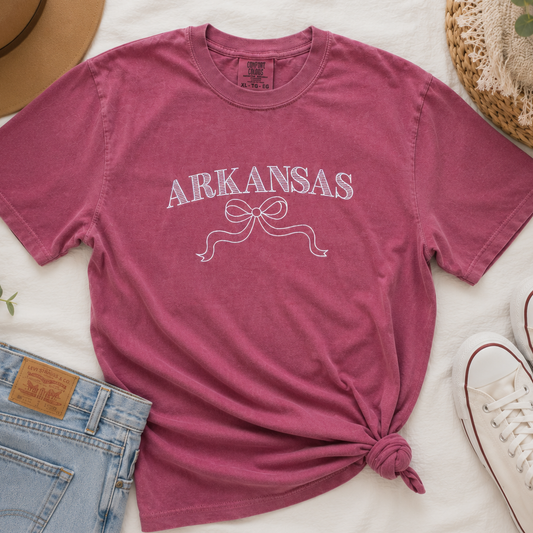 Embroidered Arkansas Comfort Colors Tee