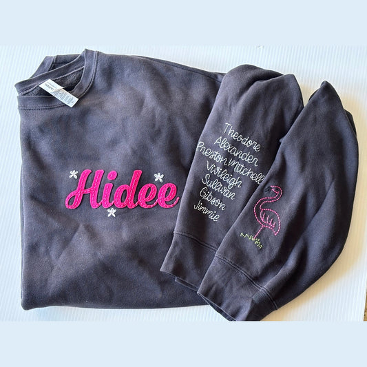 Custom Hand Embroidered Felt Sweatshirt