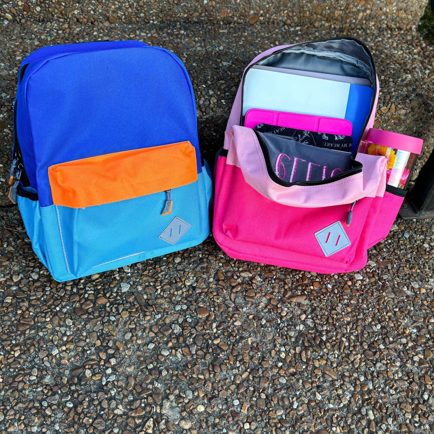 Children's Standard Size Color Block Backpack