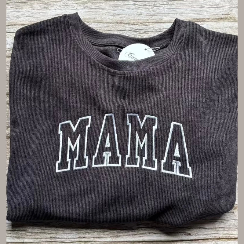 Mama Corded Crewneck Sweatshirt