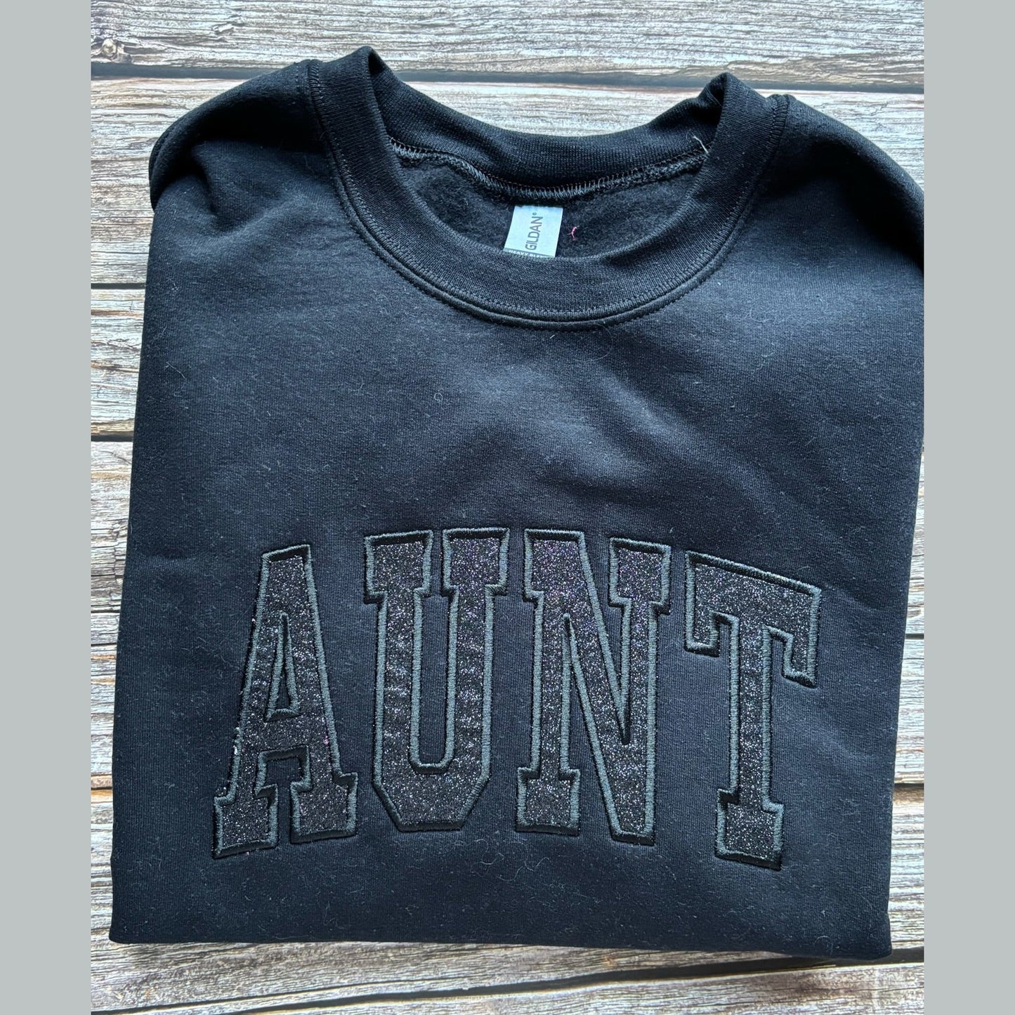 Custom Glitter Applique Embroidered Sweatshirt