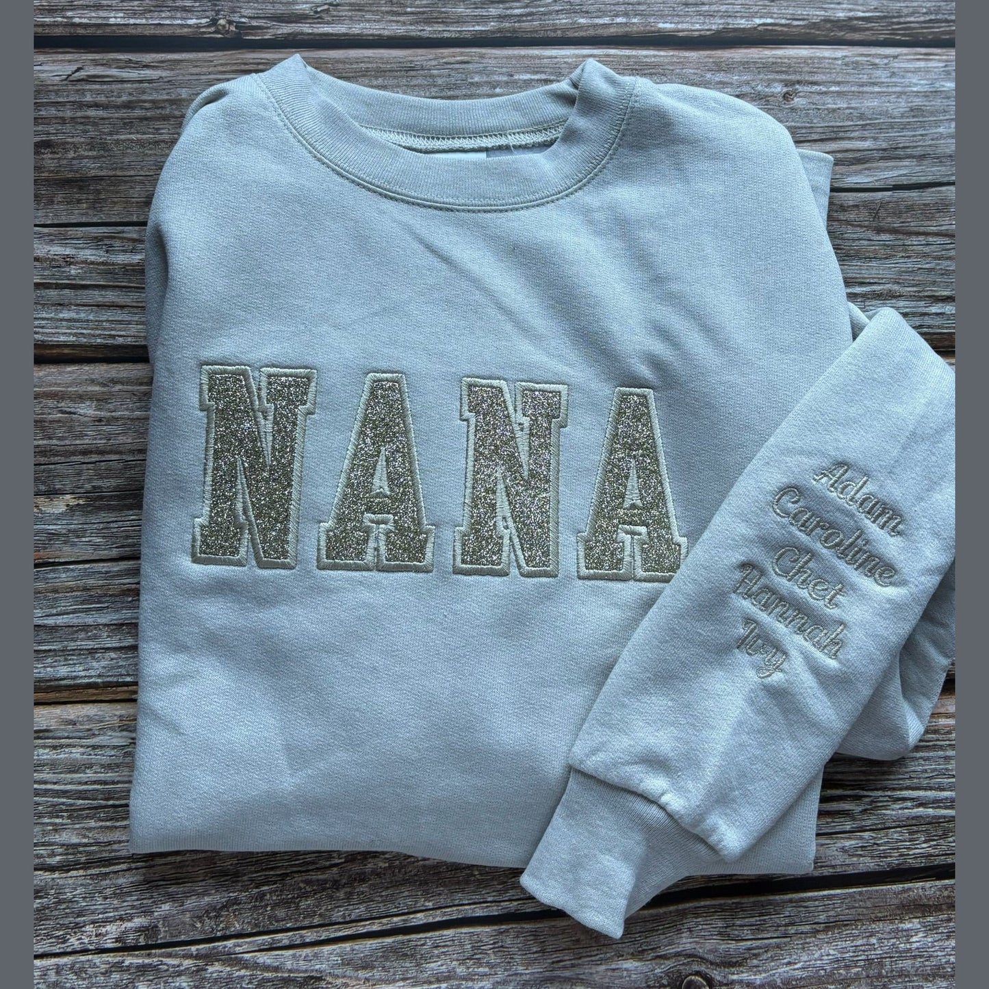 Custom Glitter Applique Embroidered Sweatshirt