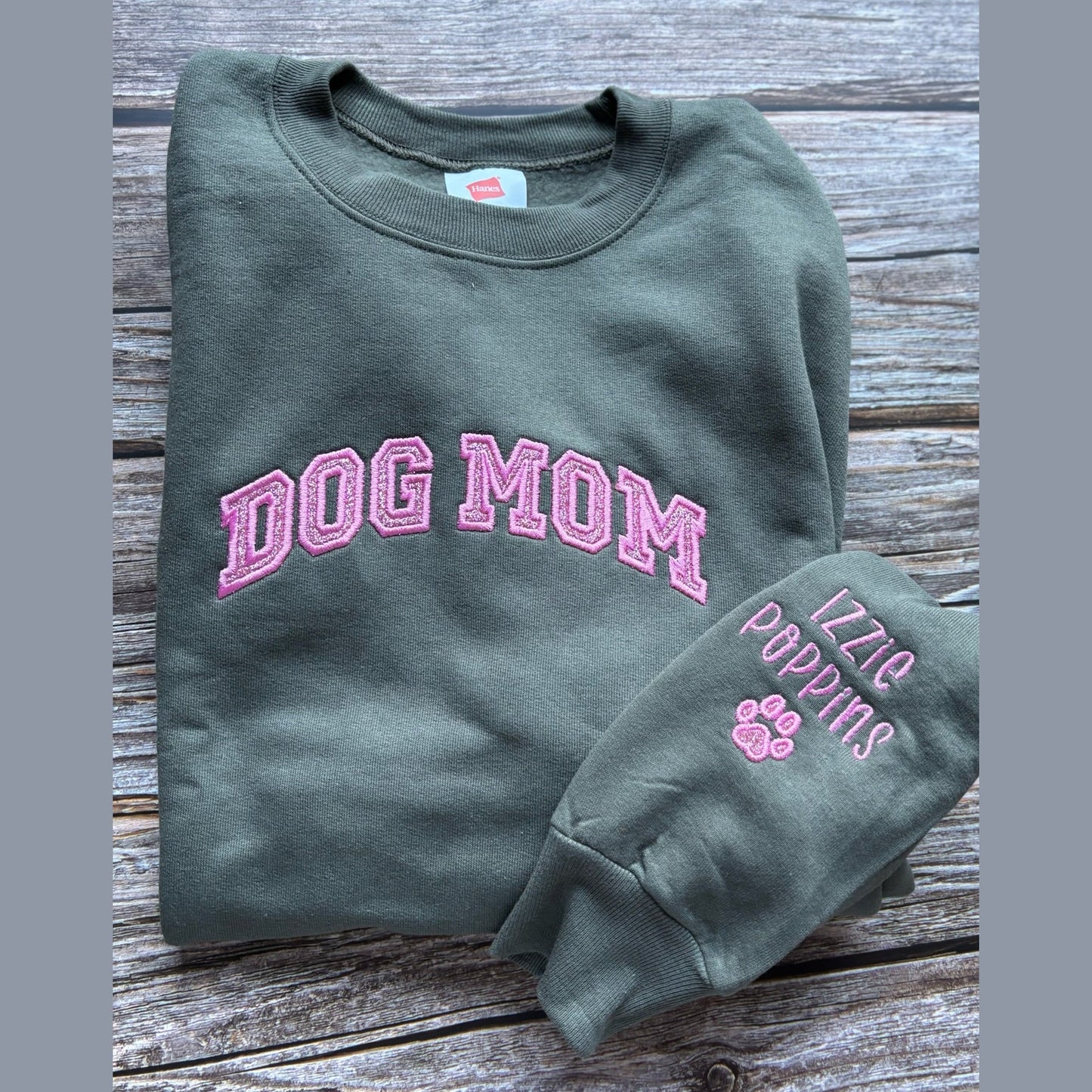 Custom Glitter Applique Embroidered Sweatshirt