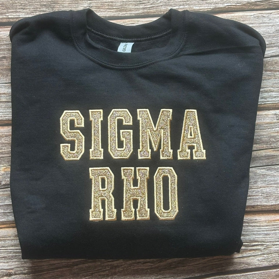 Custom Glitter Applique Embroidered Sweatshirt