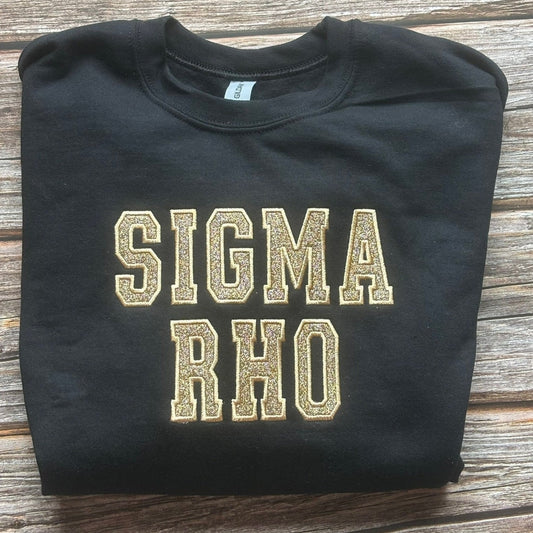 Custom Glitter Applique Embroidered Sweatshirt