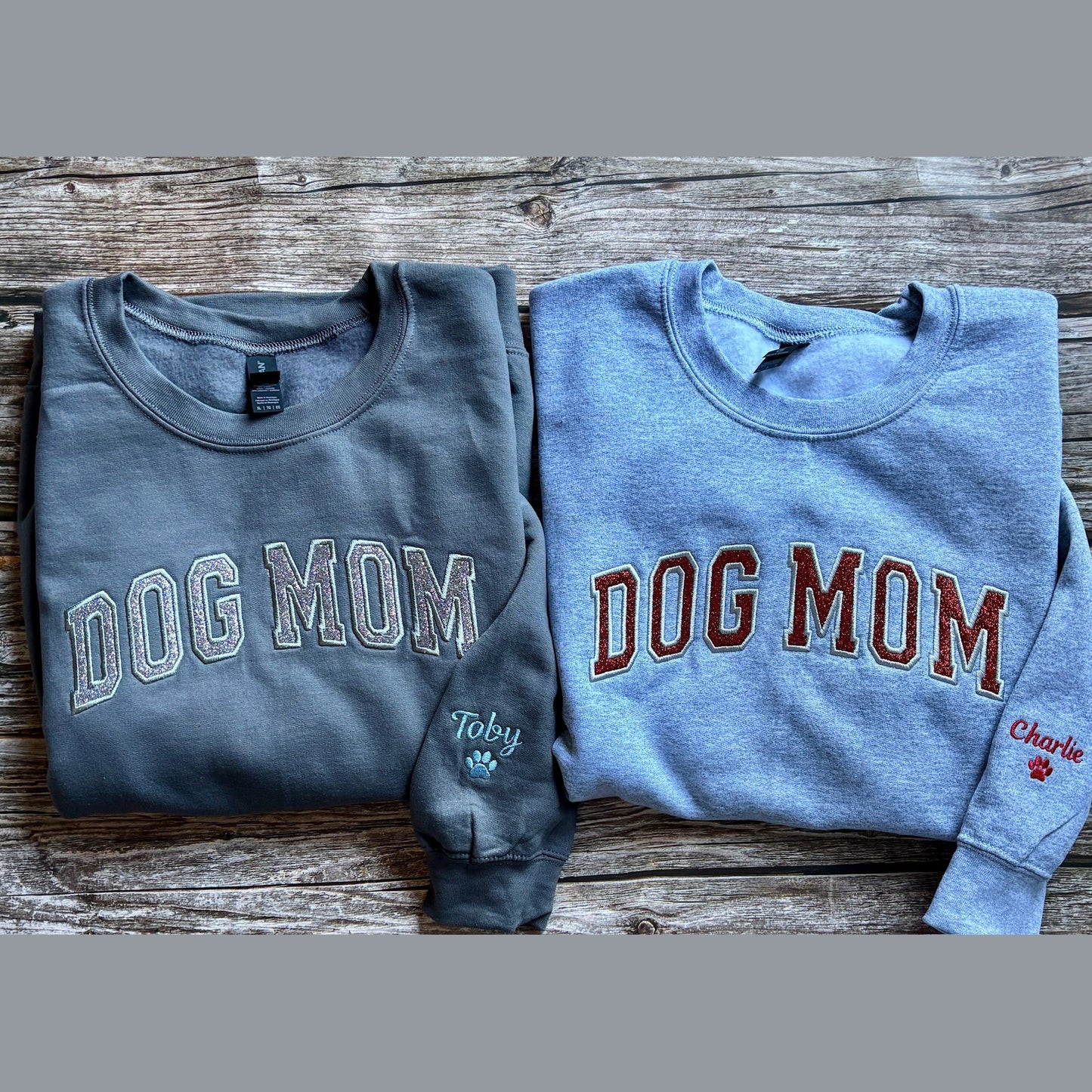 Custom Glitter Applique Embroidered Sweatshirt