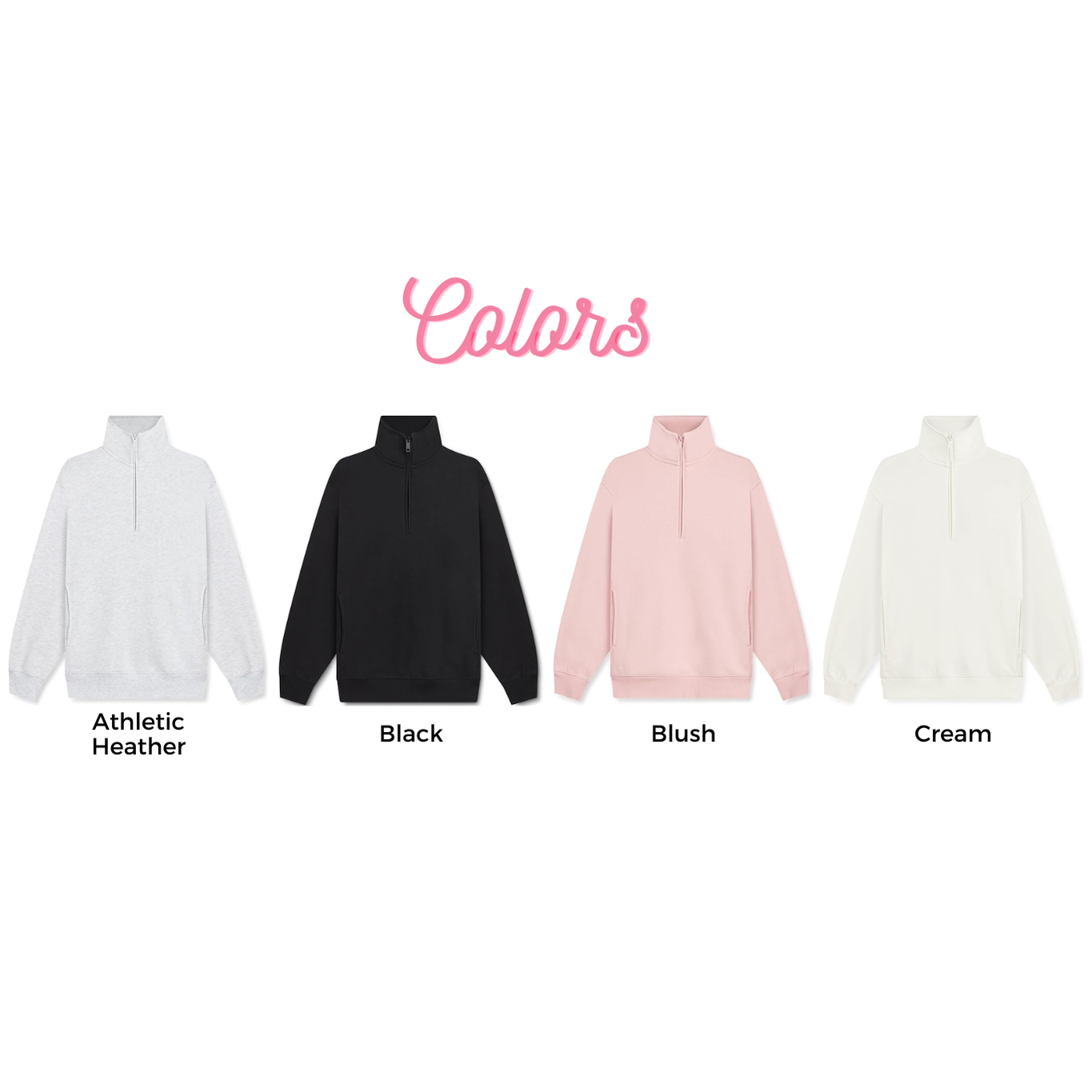 Personalized Embroidered Loose Fit Quarter Zip Pullover