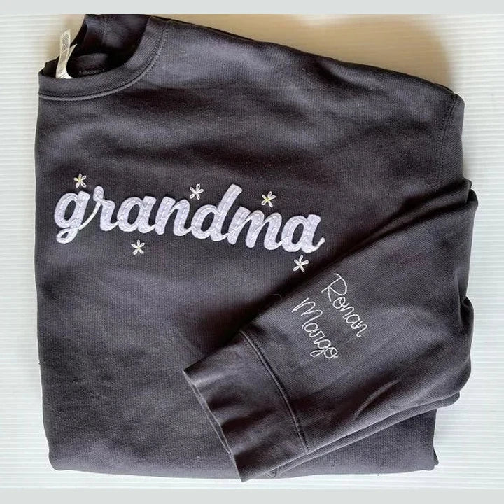 Custom Hand Embroidered Felt Sweatshirt
