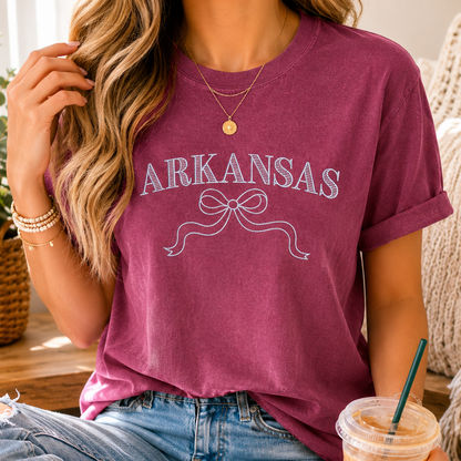 Embroidered Arkansas Comfort Colors Tee