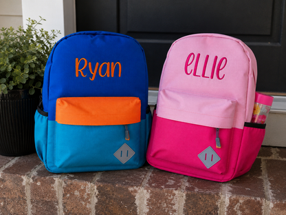 Children's Standard Size Color Block Backpack