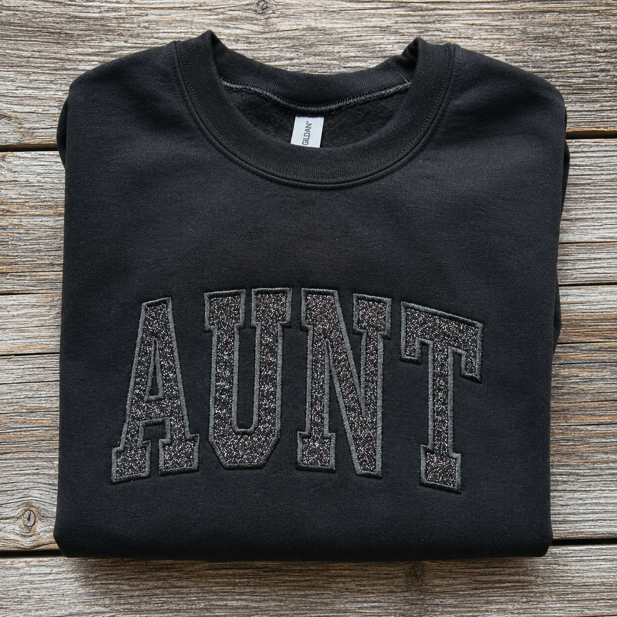 Custom Glitter Applique Embroidered Sweatshirt