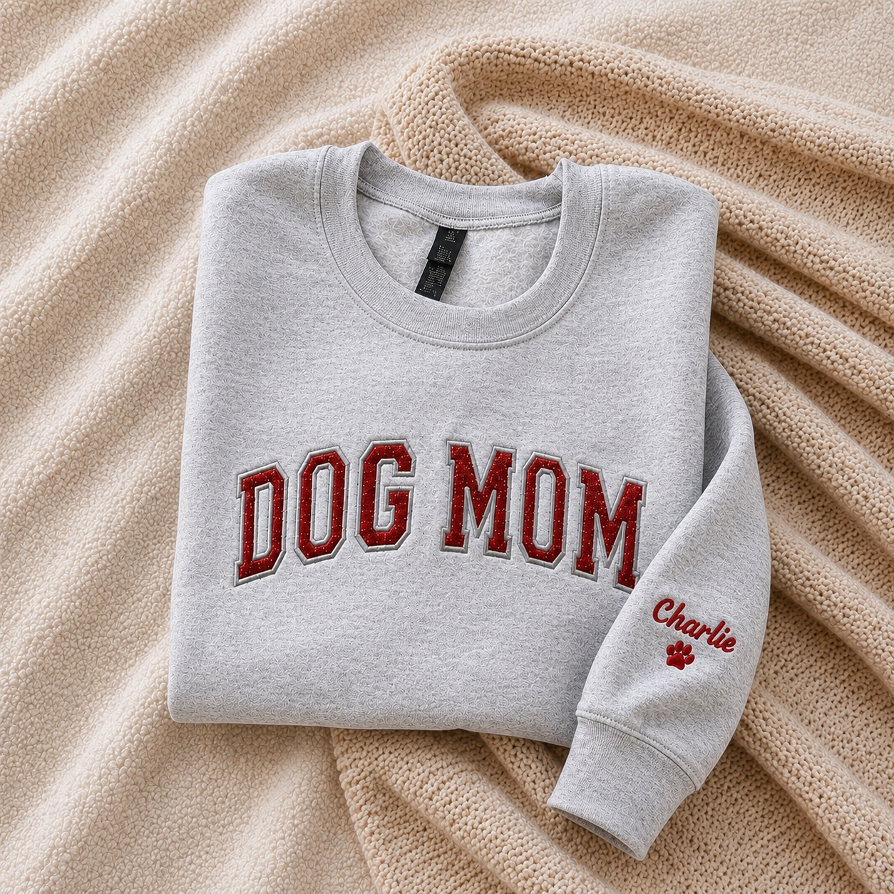 Custom Glitter Applique Embroidered Sweatshirt