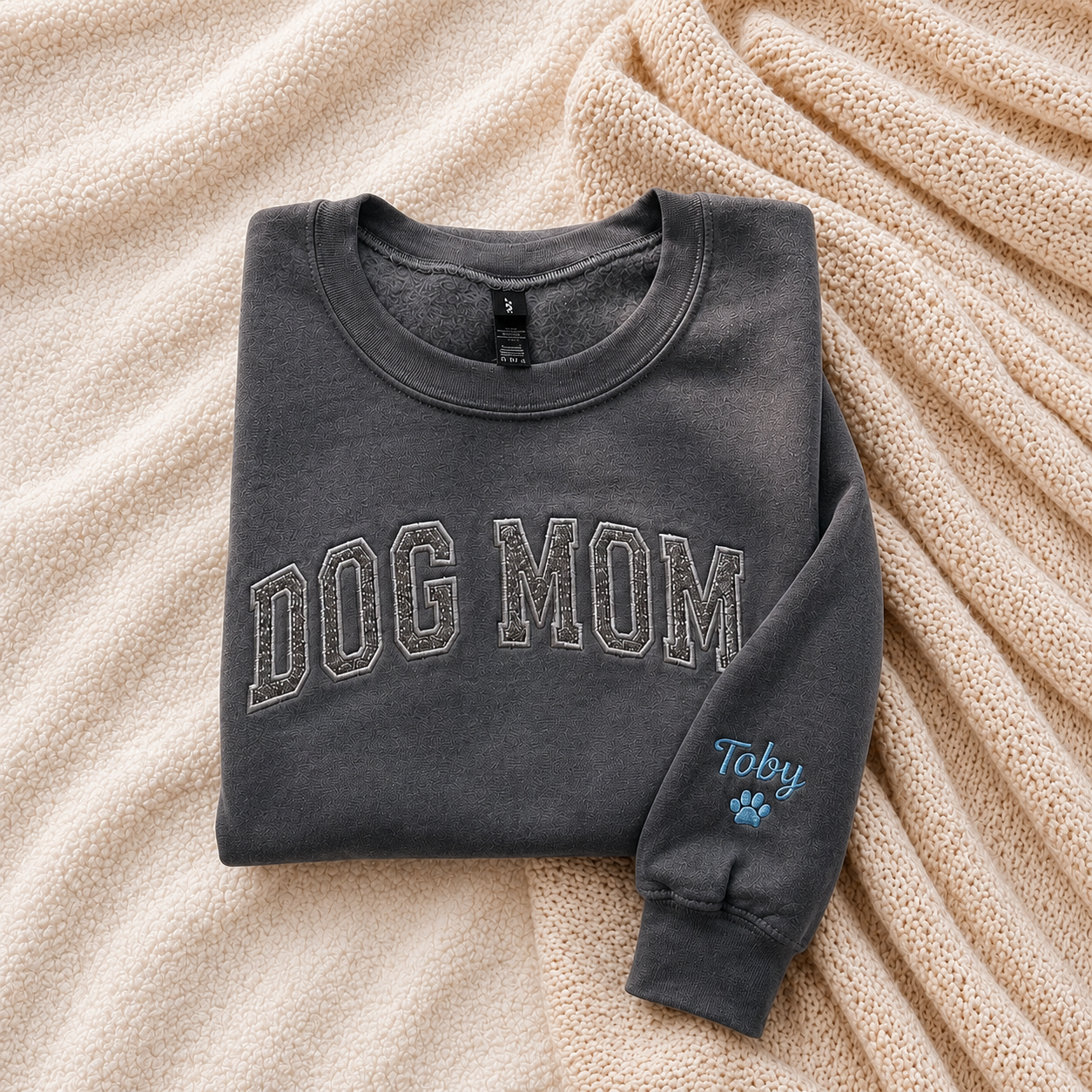 Custom Glitter Applique Embroidered Sweatshirt