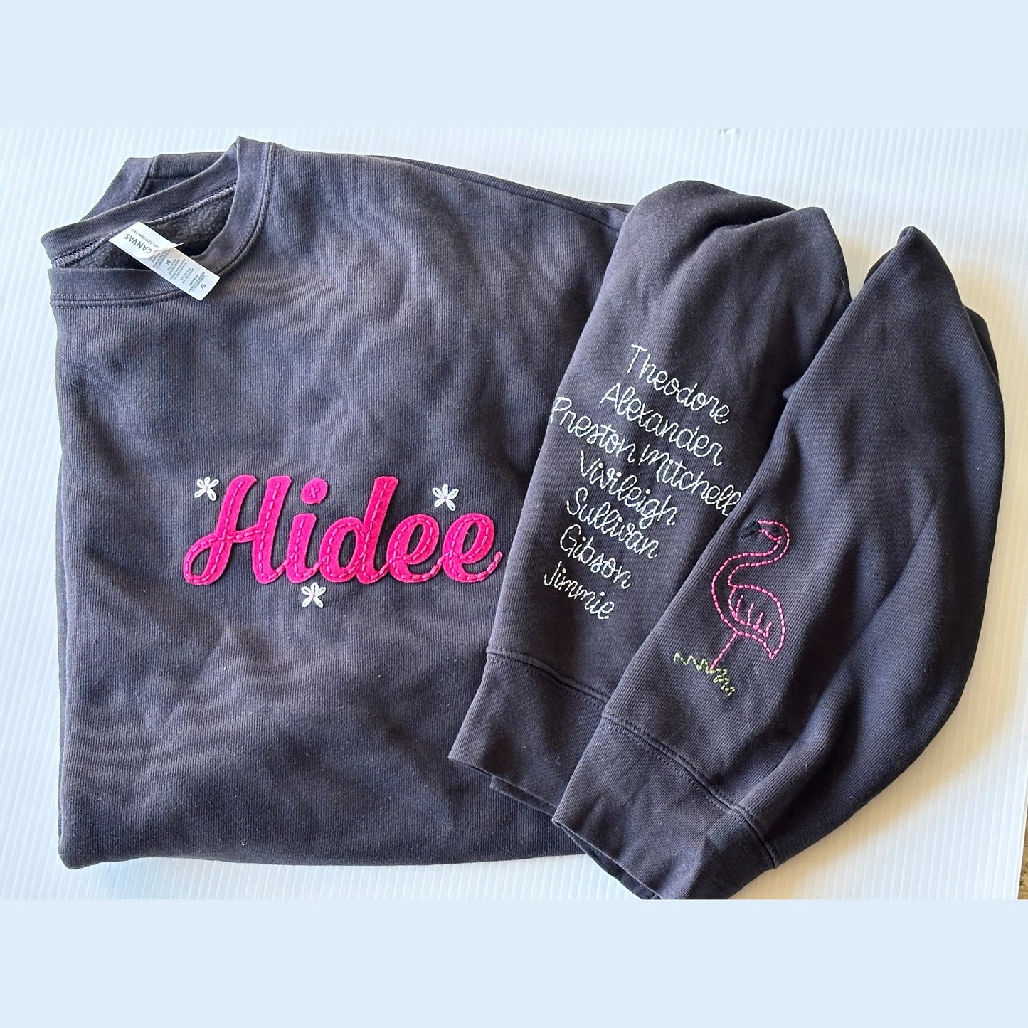 Custom Hand Embroidered Felt Sweatshirt