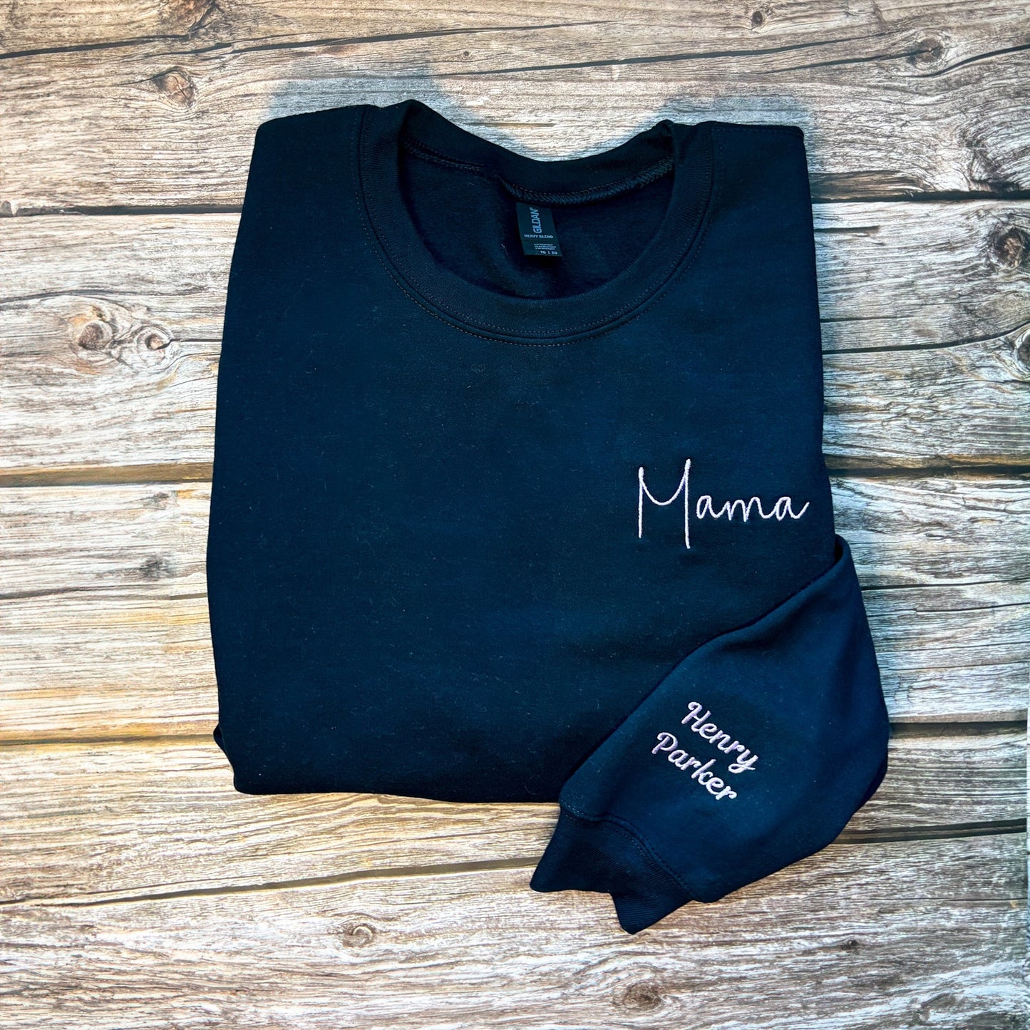 Customized Sweatshirt with Sleeve Embroidery