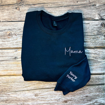Customized Sweatshirt with Sleeve Embroidery
