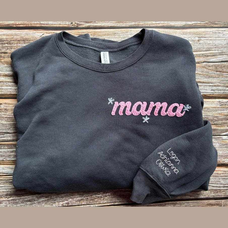 Custom Hand Embroidered Felt Sweatshirt
