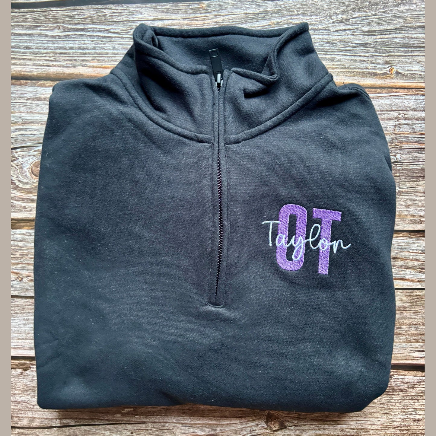 Personalized Embroidered Loose Fit Quarter Zip Pullover
