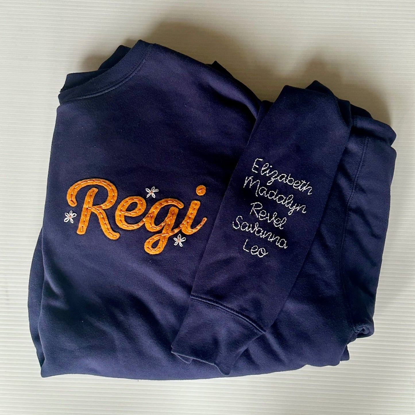 Custom Hand Embroidered Felt Sweatshirt