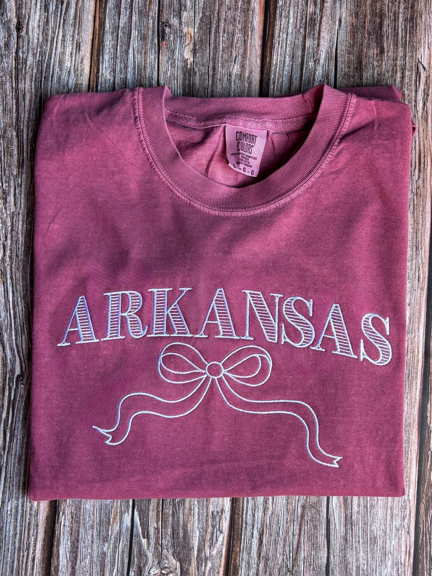 Embroidered Arkansas Comfort Colors Tee