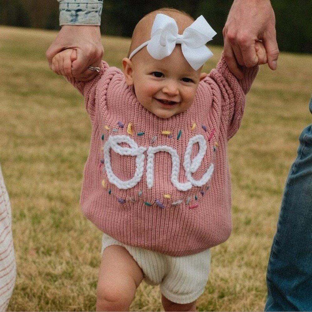 Custom Hand Embroidered Knit Sweater