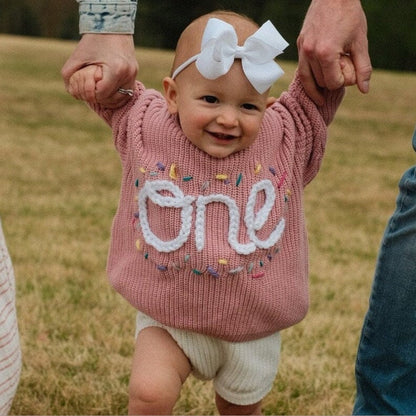 Custom Hand Embroidered Knit Sweater