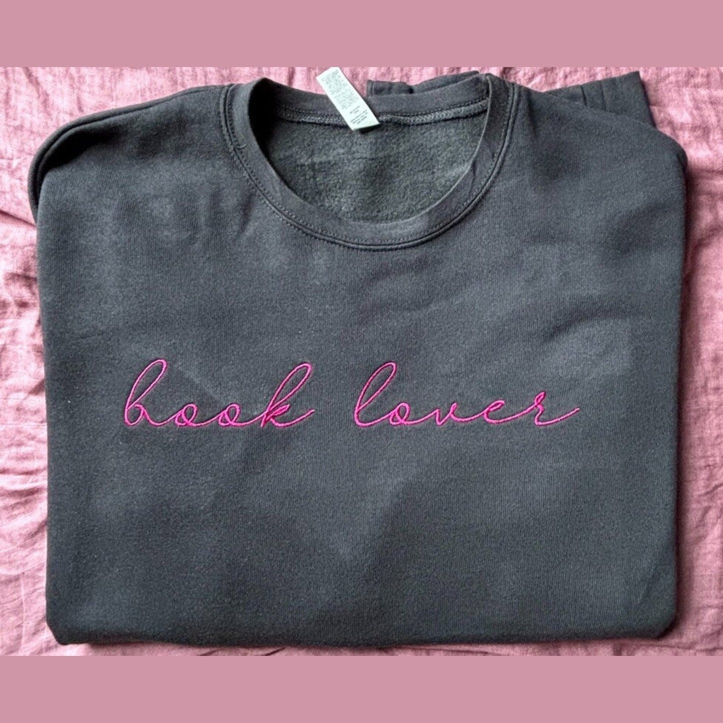 Book Lover Embroidered Crewneck Sweatshirt