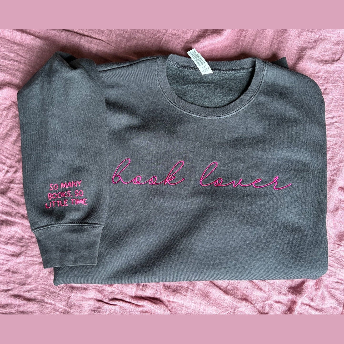 Book Lover Embroidered Crewneck Sweatshirt