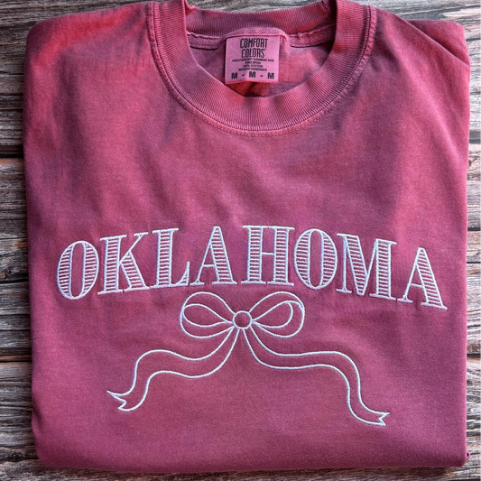 Embroidered Oklahoma Comfort Colors Tee