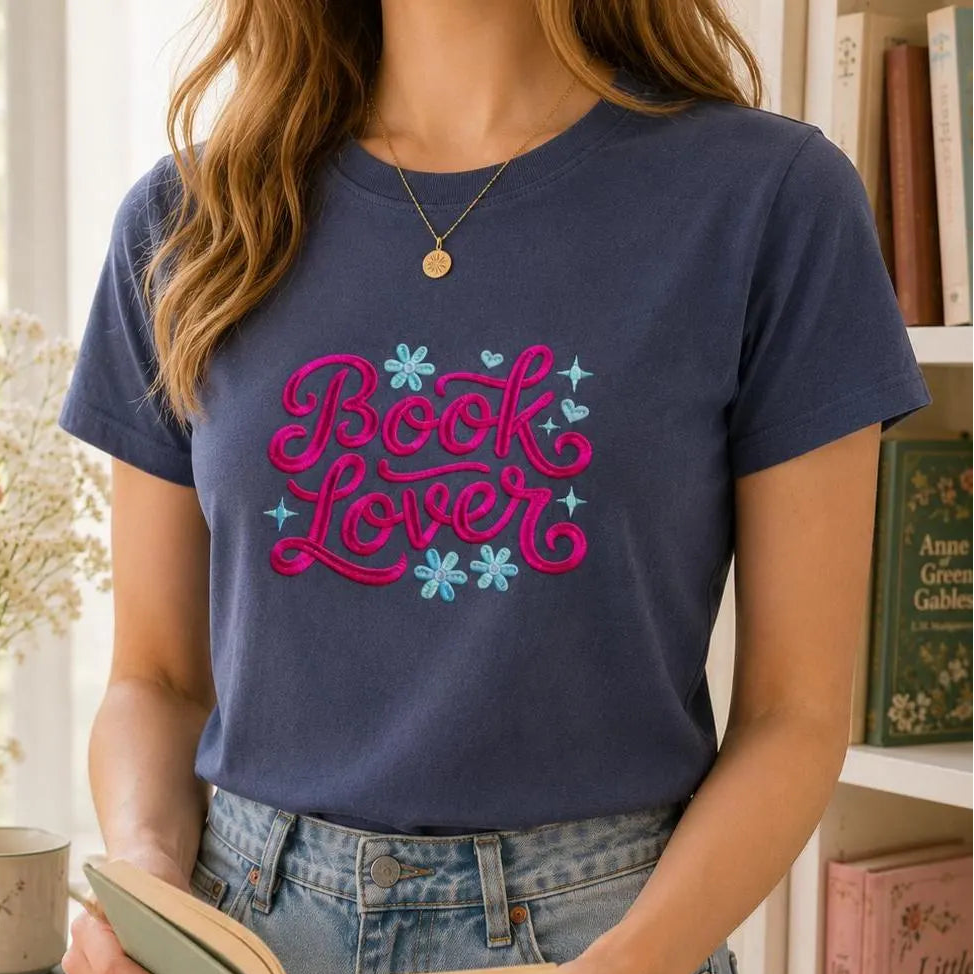 Embroidered Book Lover Tee
