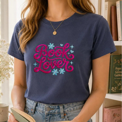 Embroidered Book Lover Tee