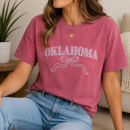 Embroidered Oklahoma Comfort Colors Tee